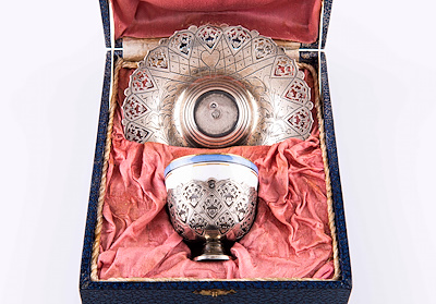 Osmanlı tuğralı gümüş fincan